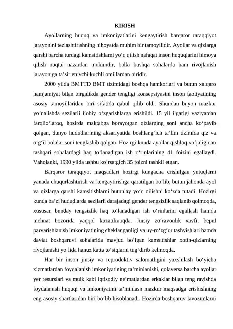 Ayollarning huquq va imkoniyatlarini kengaytirish 2