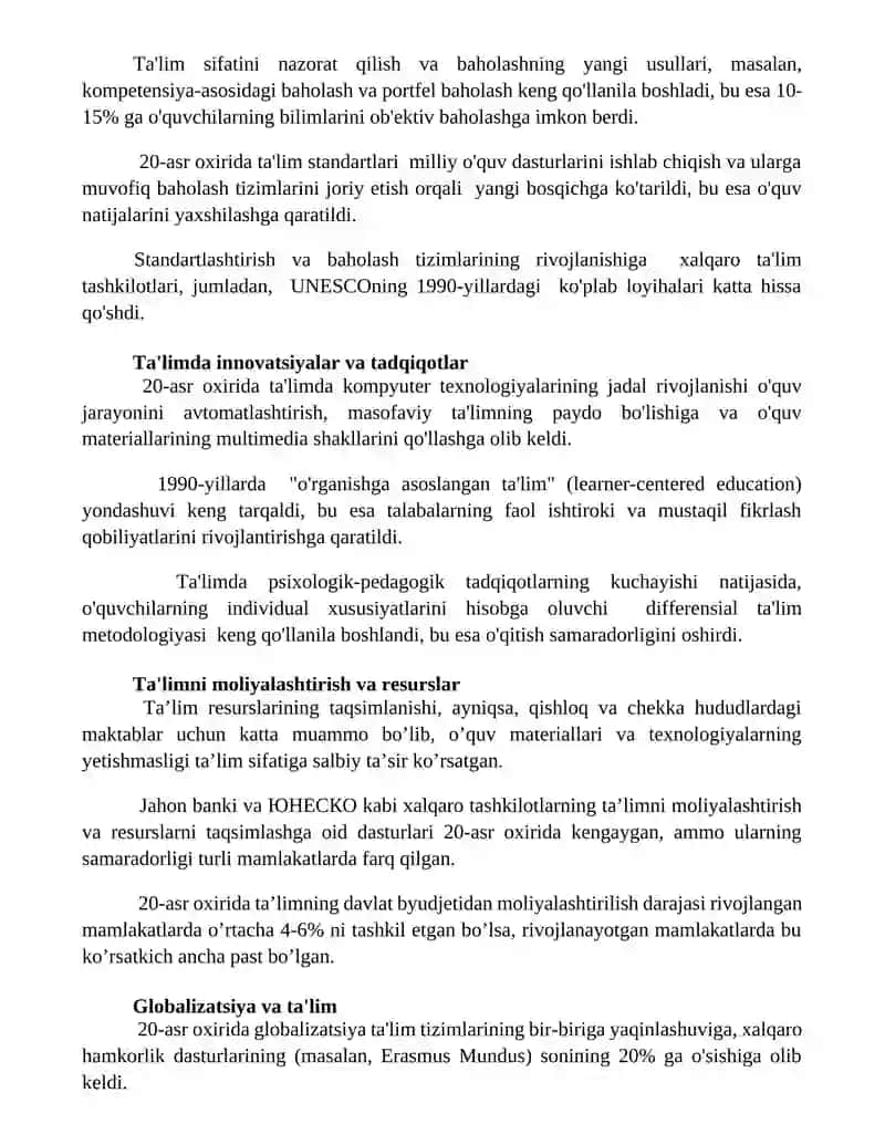 20-asr oxirida ta'lim taraqqiyoti 2