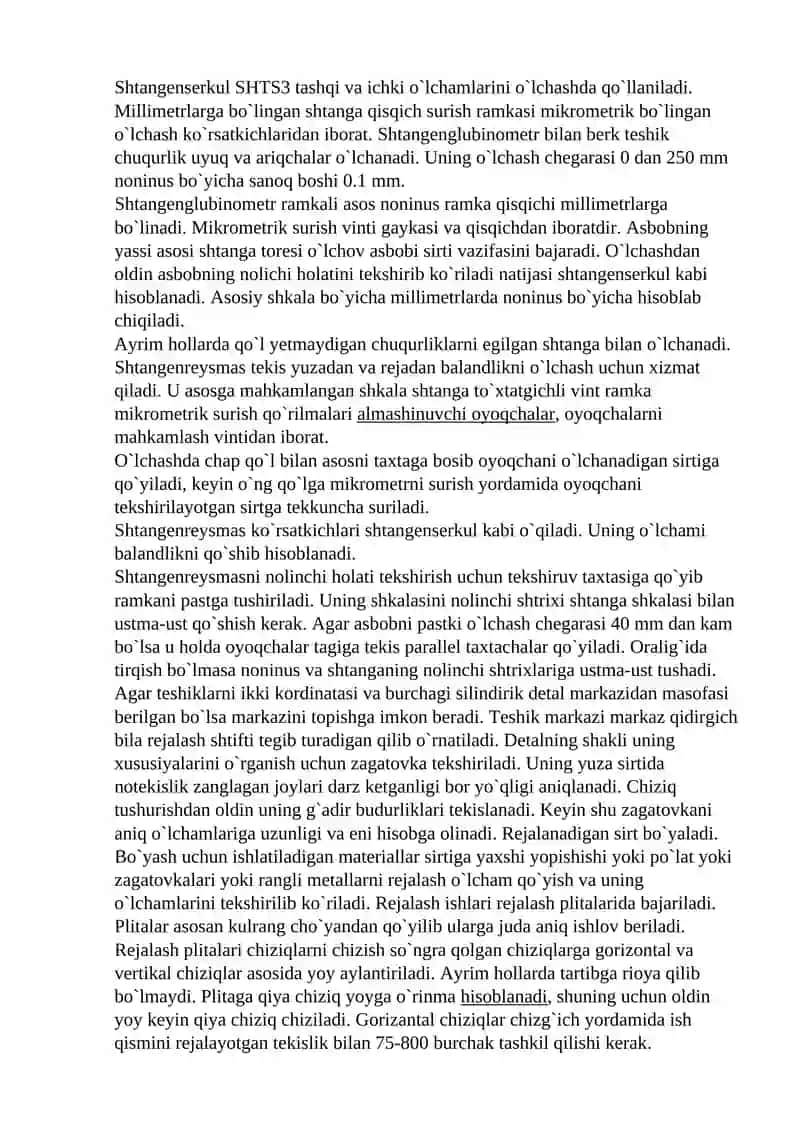 Shtangen o’lchov asboblari 2