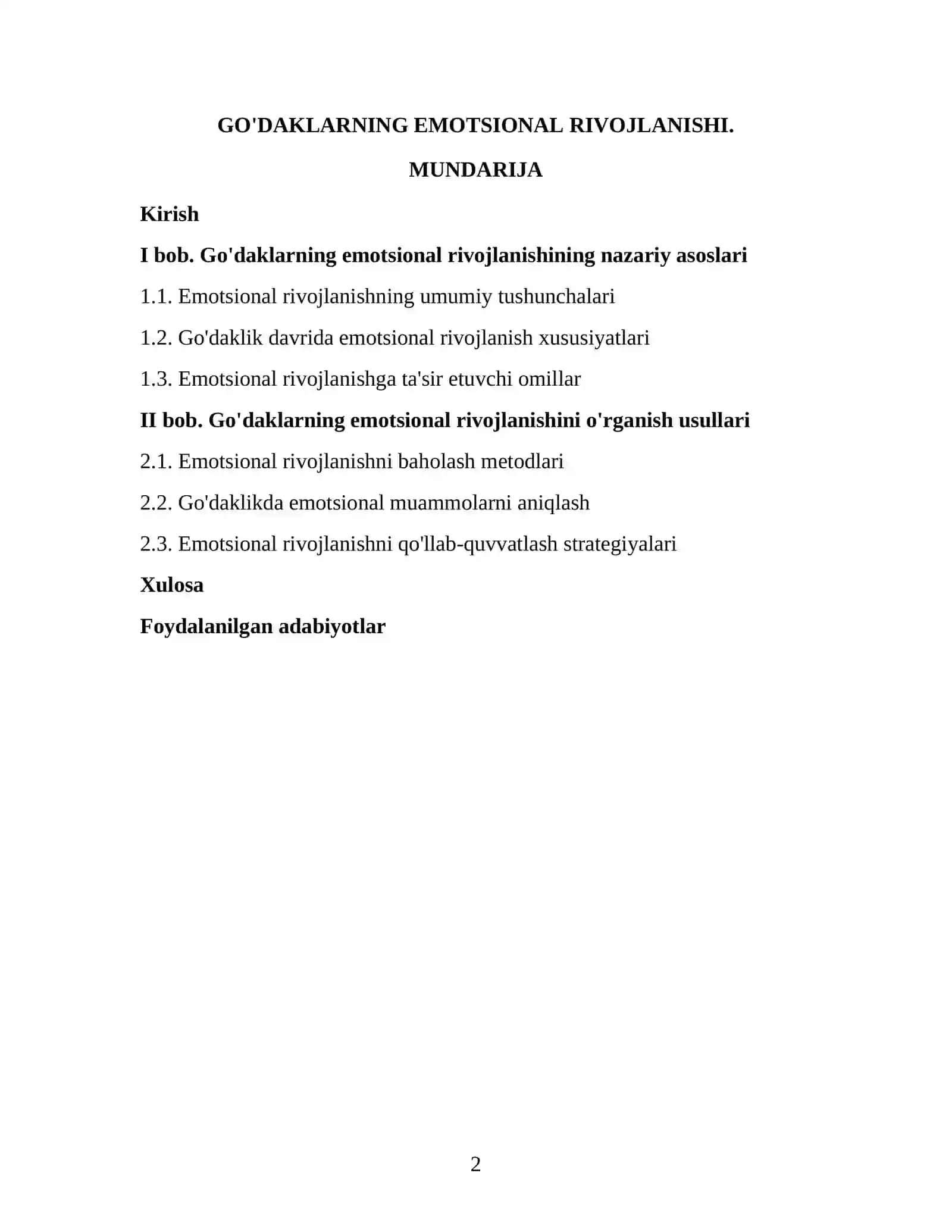 Go'daklarning emotsional rivojlanishi 2