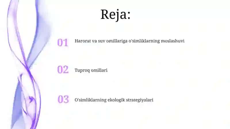 Oʻsimliklarning haroratga va suv omiliga moslashuvi 2