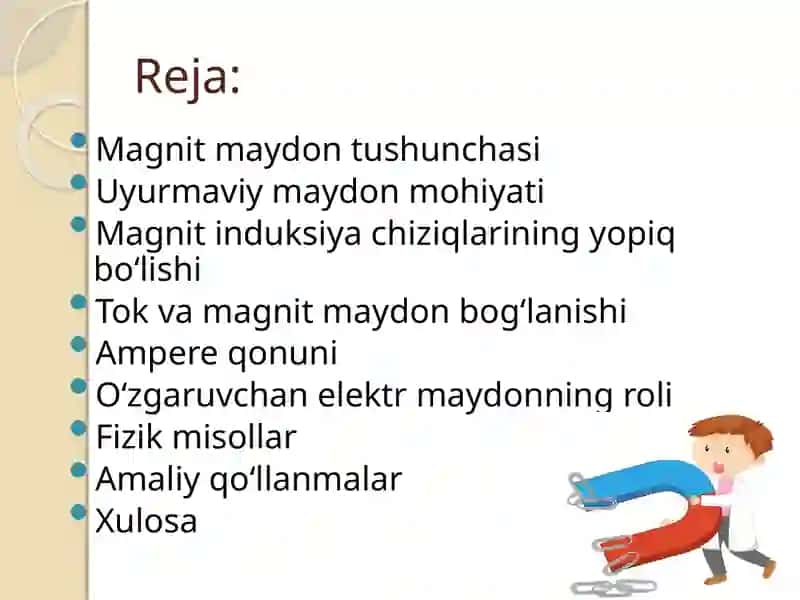 Magnit maydon uyurmaviy xarakteri 2