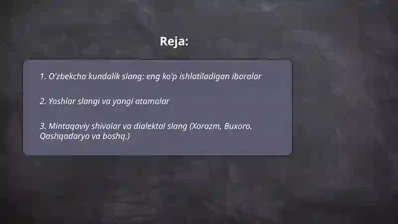O'zbekcha kundalik slang: eng ko'p ishlatiladigan iboralar 2
