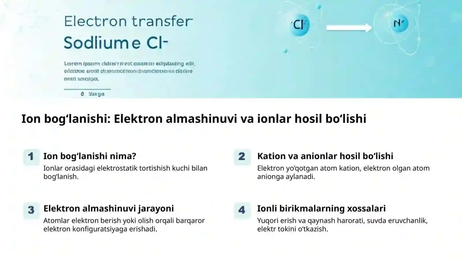 Kimyoviy bog‘lanish: qutbli va qutbsiz 2