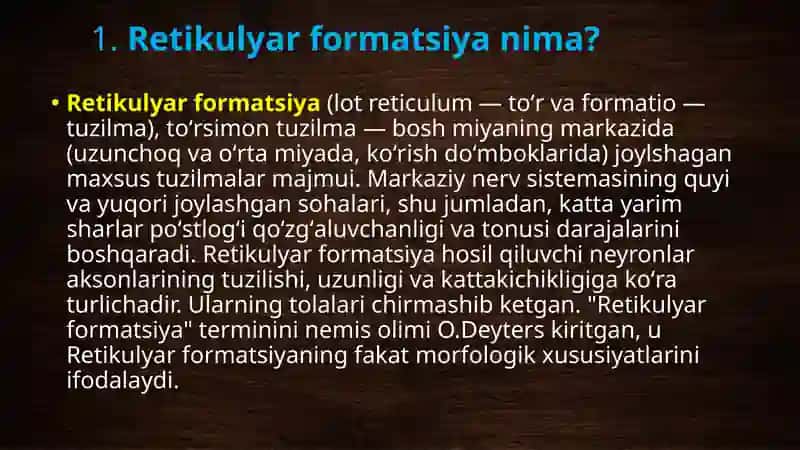Retikulyar formatsiya va funksiyalari 2