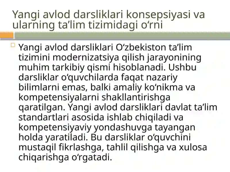 Yangi avloddarsliklar konsepsiyasi va ularning ta’lim tizimidagi o‘rni 2
