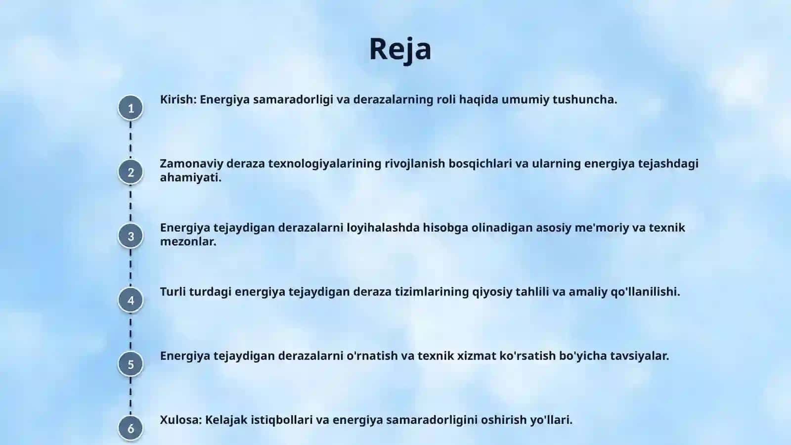 Energiyani tejaydigan derazalar. 2