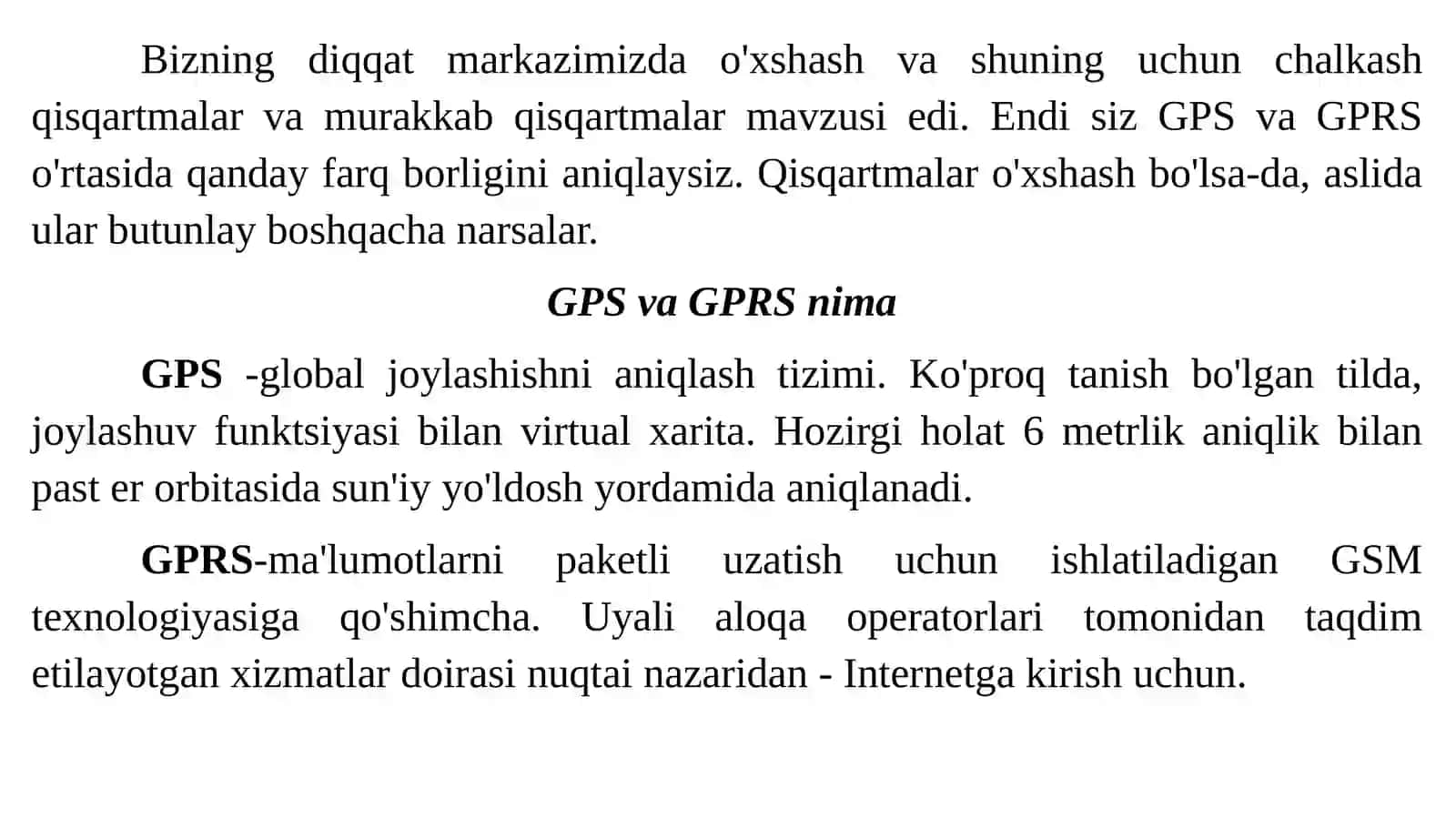 Global Positioning System (GPS) -tamoyillarivafoydalanish 2