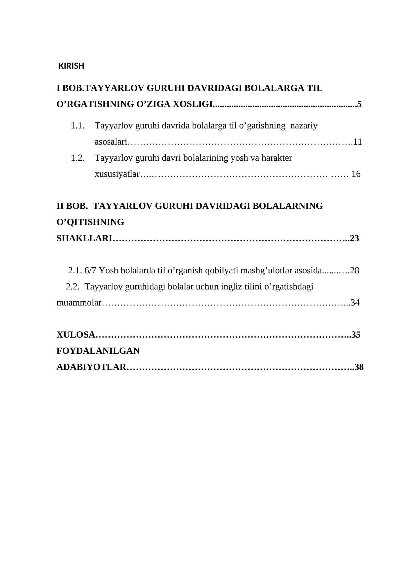 Tayyarlov guruhi bolalarini xorijiy(ingliz)tiliga o’rgatish metodikasi 2