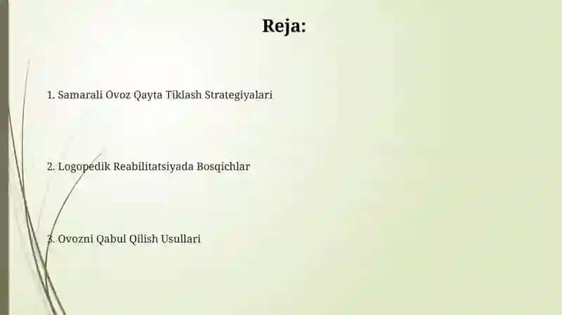 Nutq terapiyasi reabilitatsiyasida ovozni qayd etish bosqichlari 2