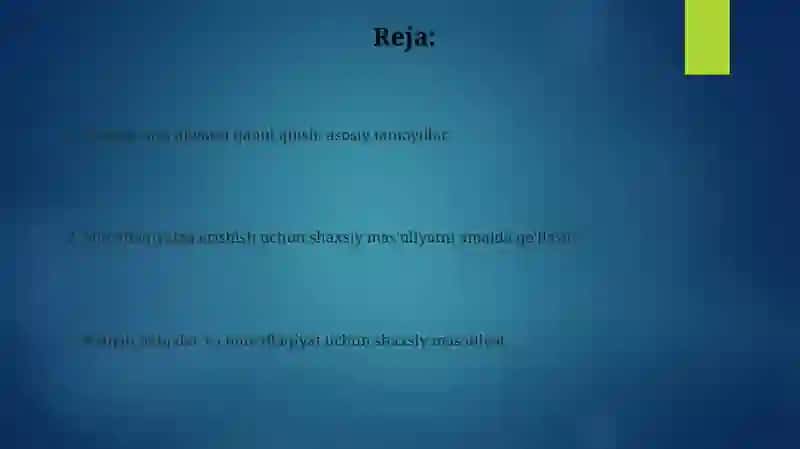 Samarali natijavamuvaffaqiyat uchun shaxsiy javobgarlik 2
