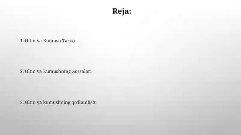 Oltin va Kumush Haqida Ma'lumot 2
