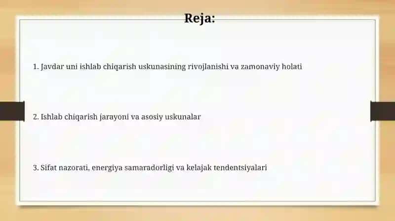 Javdar unidan non ishlab chiqarishning apparaturaviy texnalogyasi 2
