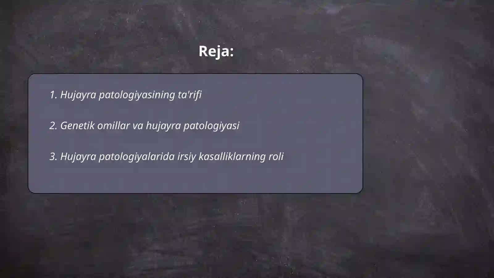 Hujayra patalogiyasi va uning kelib chiqish sabablari 2