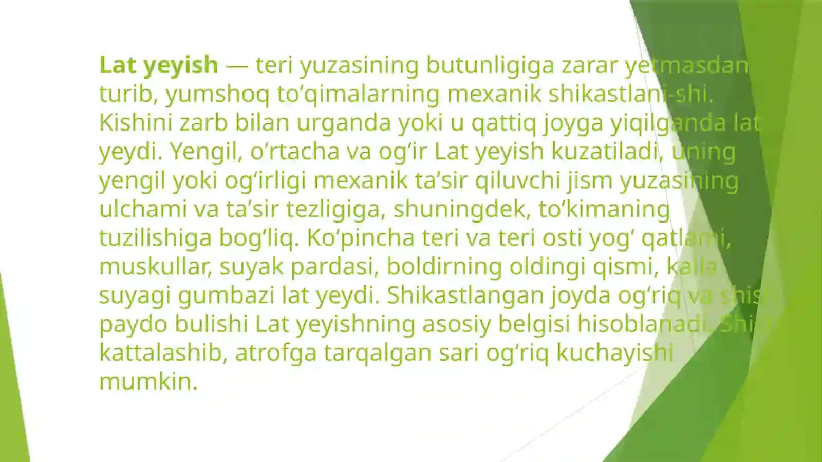 Yumshoq to'qimalarning yopiq shikastli chayqalish, latish, yirtilish, va uzulishi 2