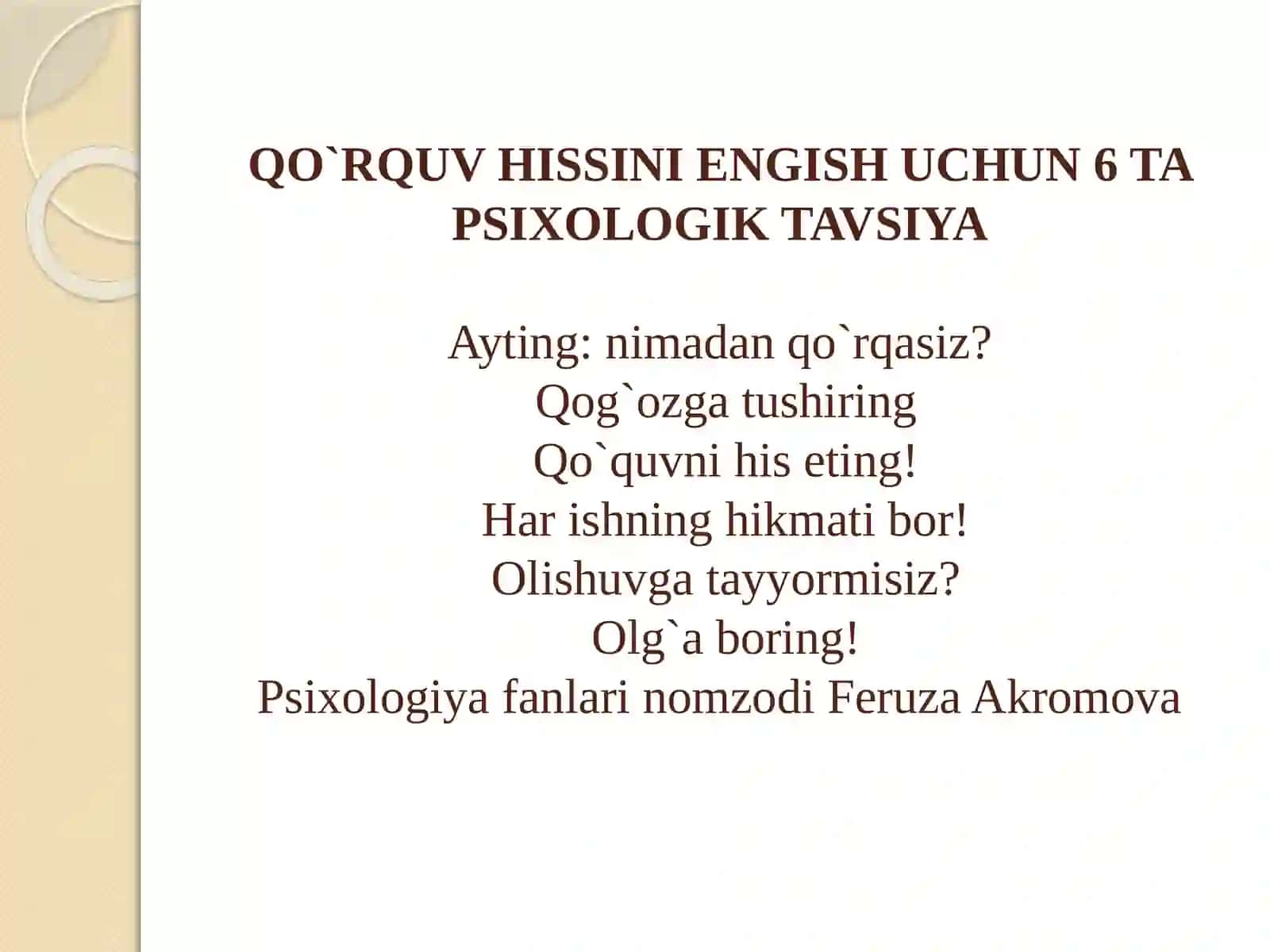 EKSTRIMAL VAZIYATLARDA PSIXOLOGIK YORDAM KO`RSATISH 2