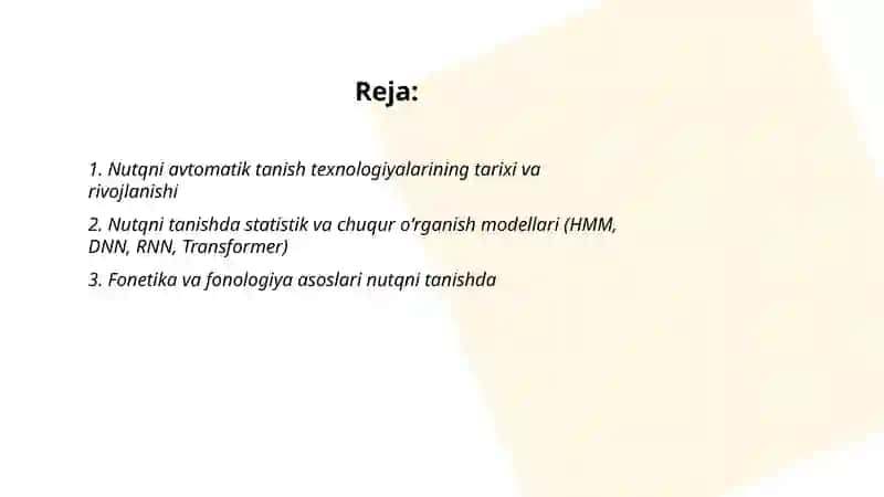 Nutqni avtomatik tanish texnologiyalarining tarixi va rivojlanishi 2
