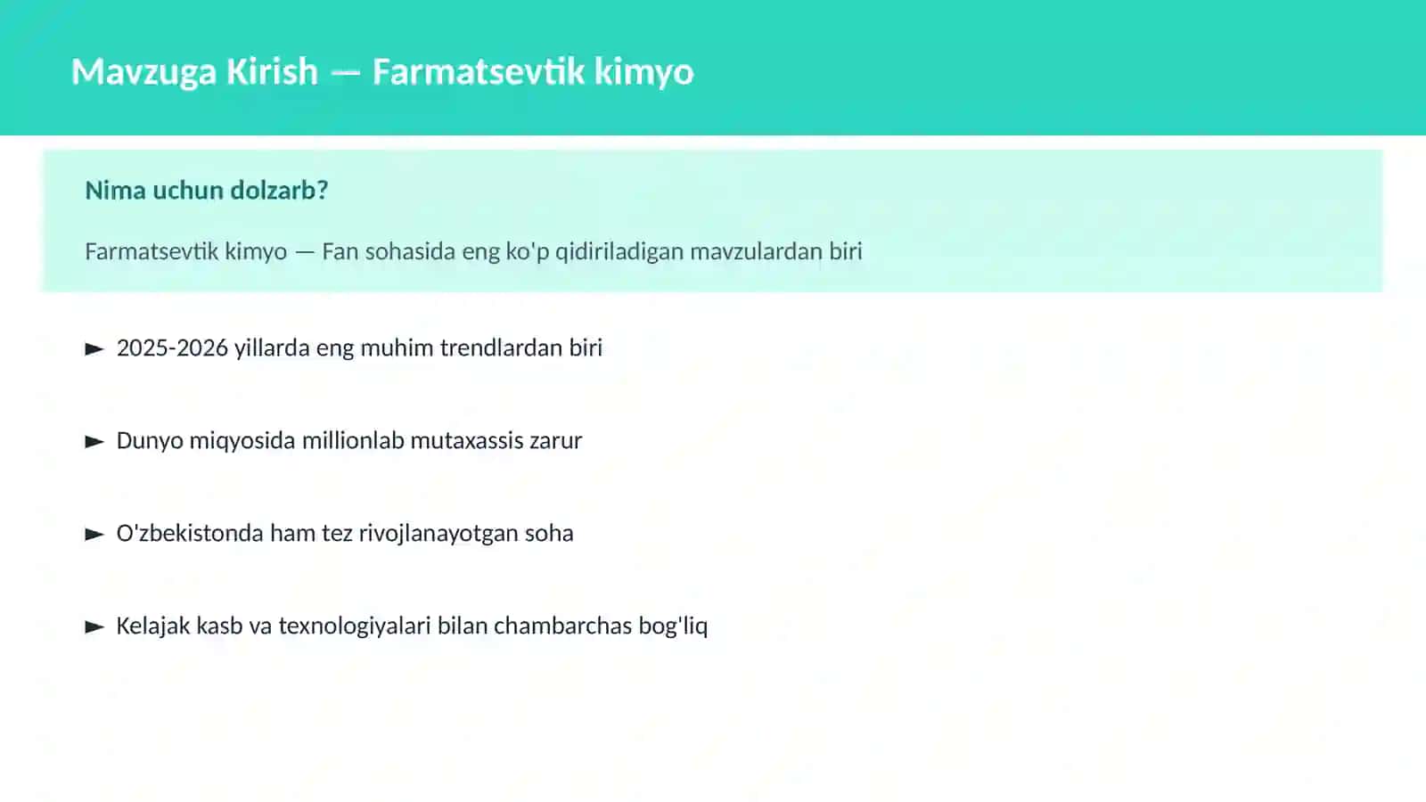 FAN | KIMYO ZAMONAVIY 2