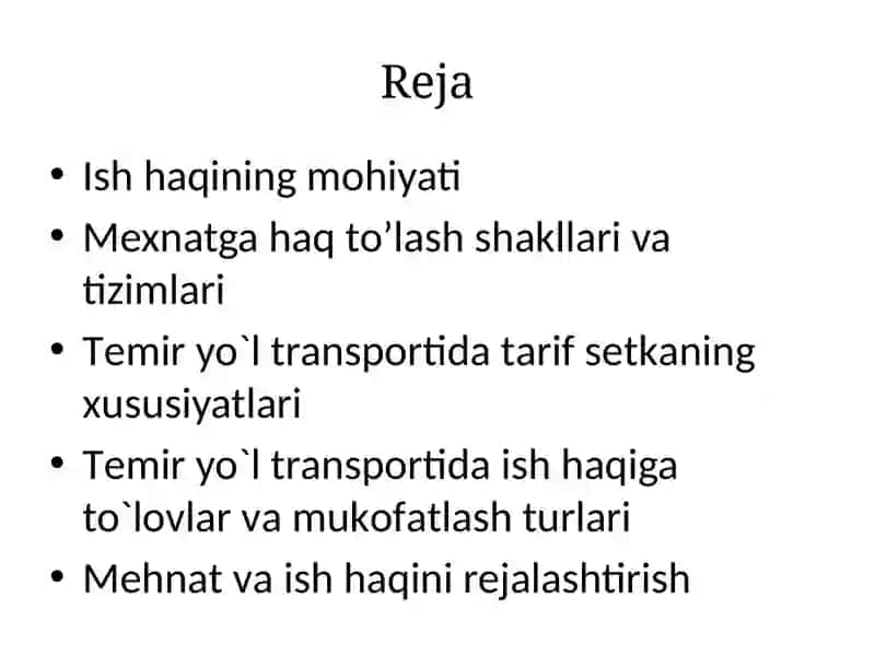 Temir yo`l transportida ishhoning mehnatiga haq to’lash 2