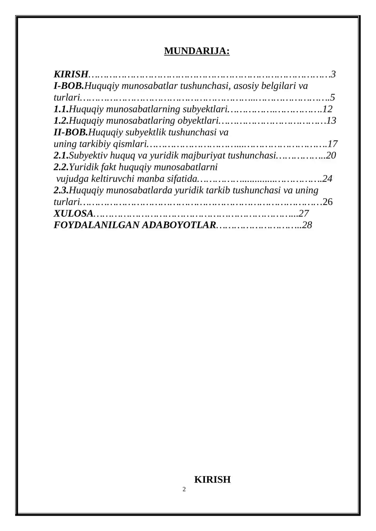 Huquqiy munosabatlar tushunchasi, belgilari va turlari 2