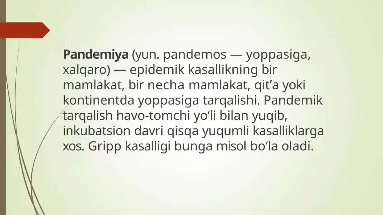 Pandemiya – XXI asrning global muomosi va uning oqibatlari 2