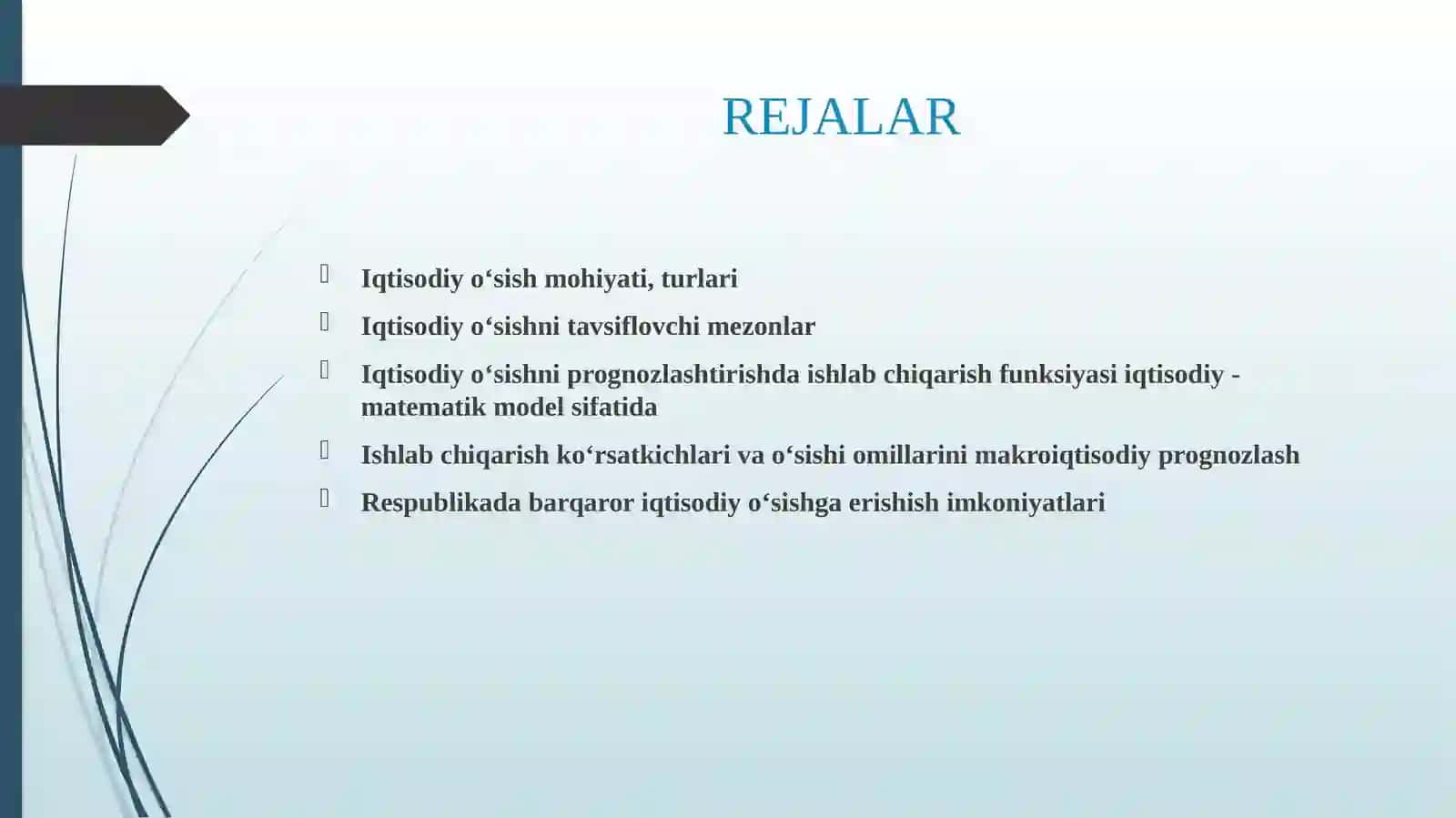 Iqtisodiy O‘Sishni Prognozlashlash 2
