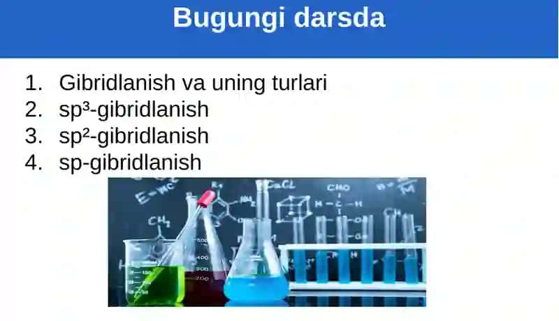 Organik birikmalarda uglerod atomining gibridlanishi 2