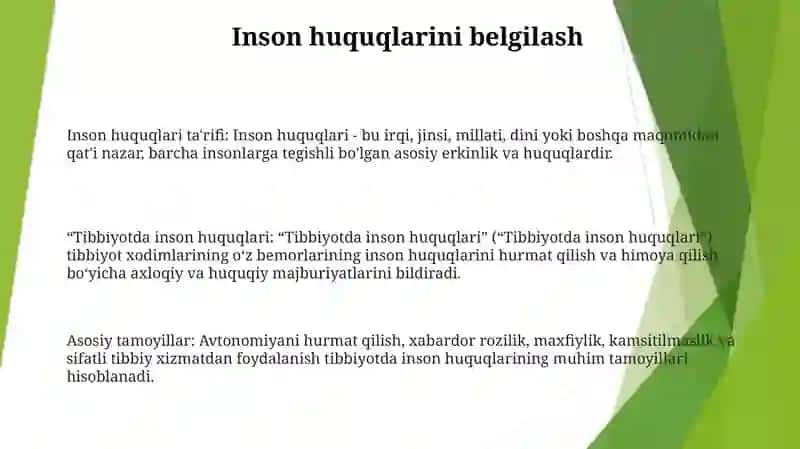 Tibbiyotda Inson Huquqlari 2