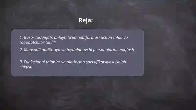 Onlinr ta'lim platformasi yaratish 2