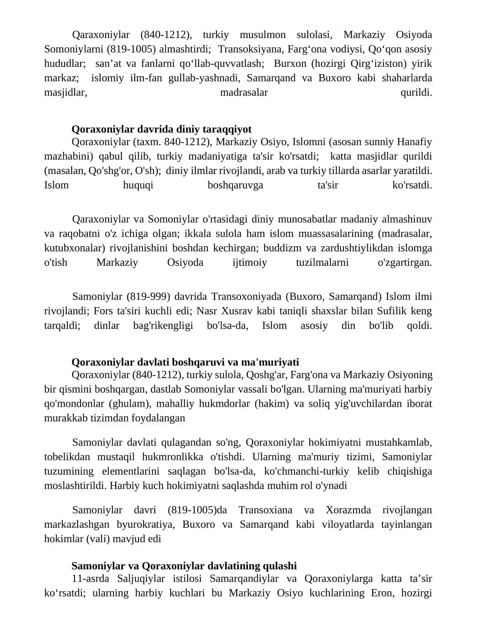 Samoniylar va Qoraxoniylar davrida tarix fani 2
