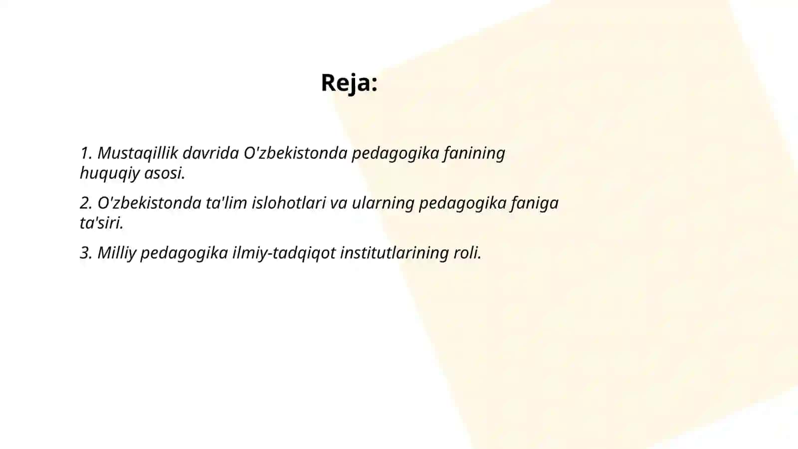 Mustaqil O'zbekistonda pedagogika fanining rivojlanish tarixi 2
