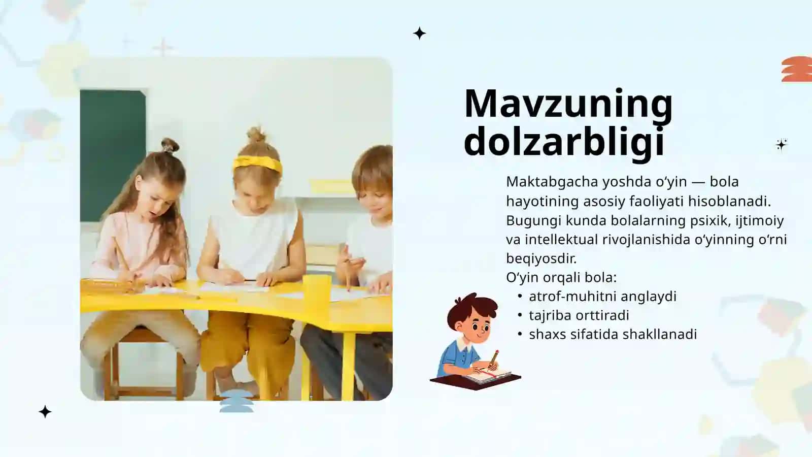 Bolalar hayotida o'yinninga hamiyati 2