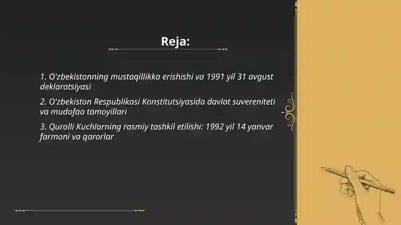 O'zbekiston Respublikasining mustaqil davlat maqomini olishi 2