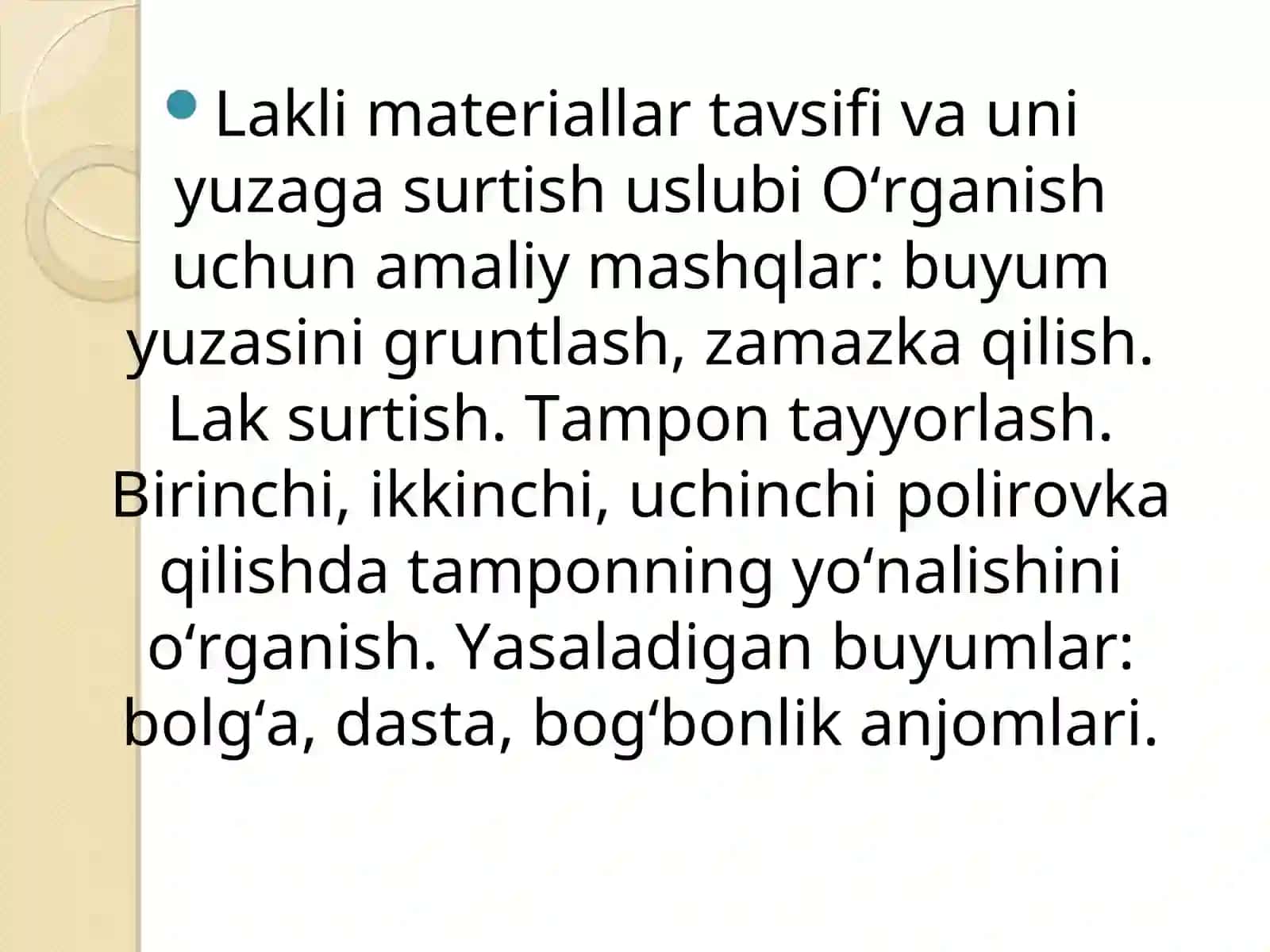 YOG‘OCHLARGA LAK BILAN PARDOZ BERISH 2