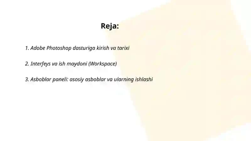 Adobe photoshop dasturi va ishlash prinspi 2