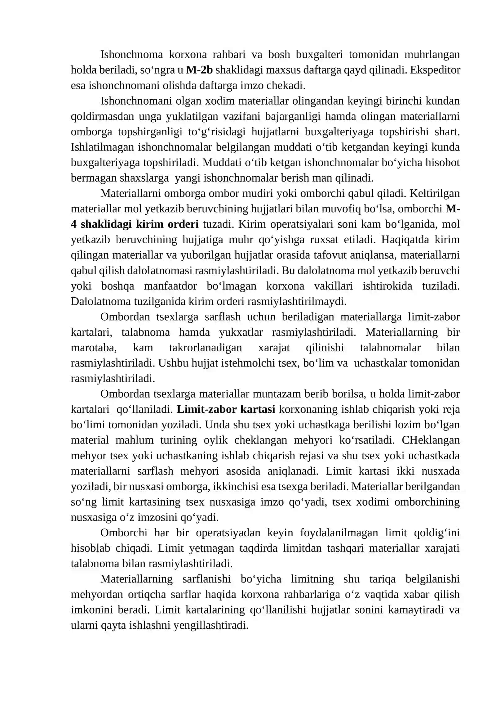 Materiallar harakatini hujjatlashtirish 2