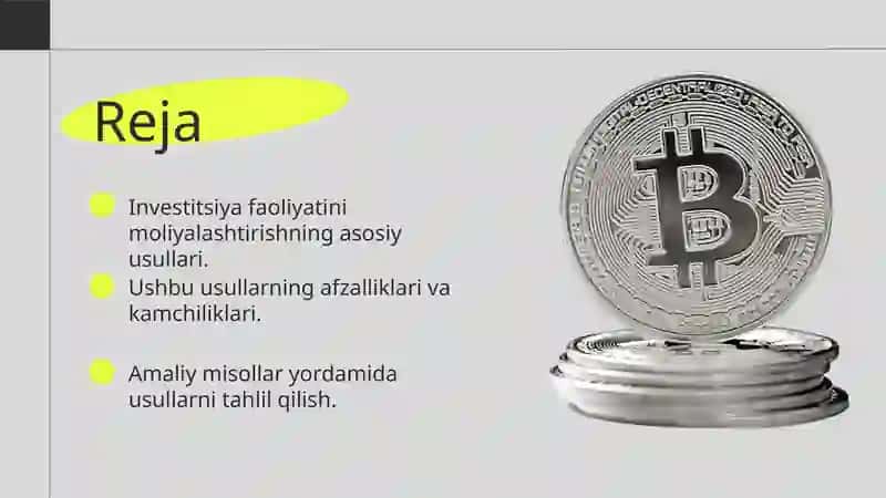 Investitsiya faoliyatini moliyalashtirish usullari 2