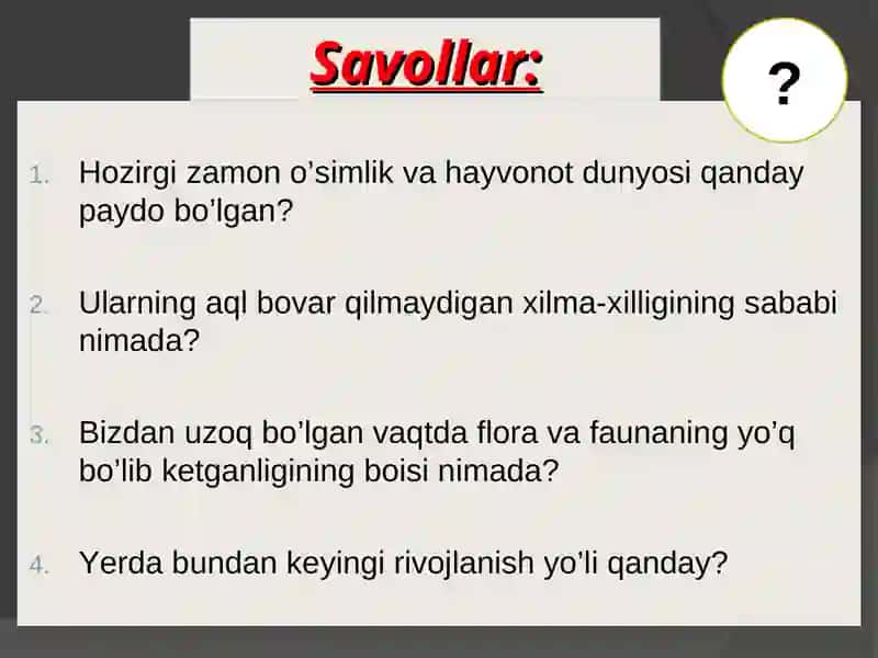 Hayvonot va o'simlik dunyosi 2