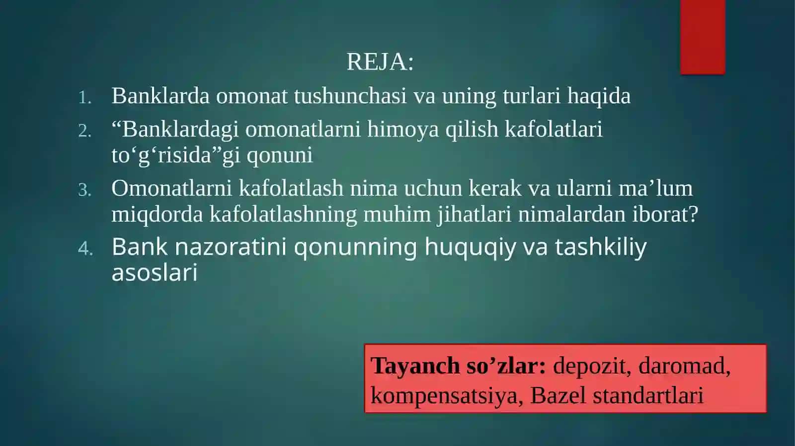 Omonatlar va kreditlar 2