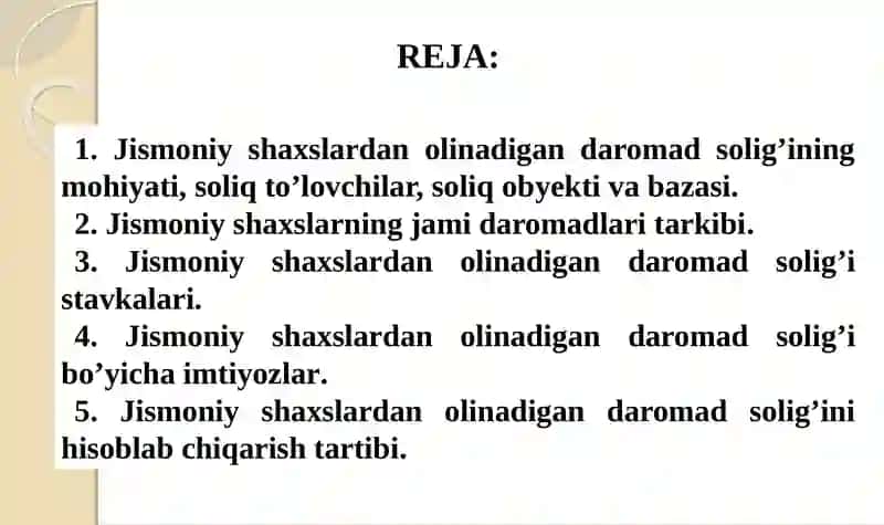 Jismoniy Shaxslardan Olinadigan Daromad Solig'i 2