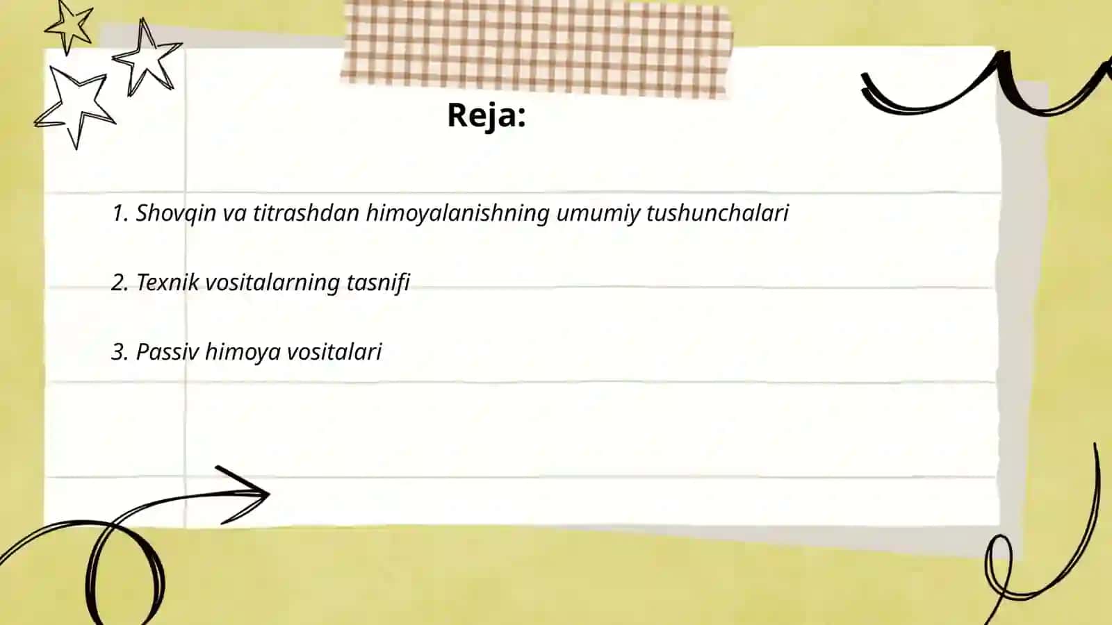 Shovqin va titrashdan himoyalanish texnik vositalarining guruhlanishi va tuzilishi 2