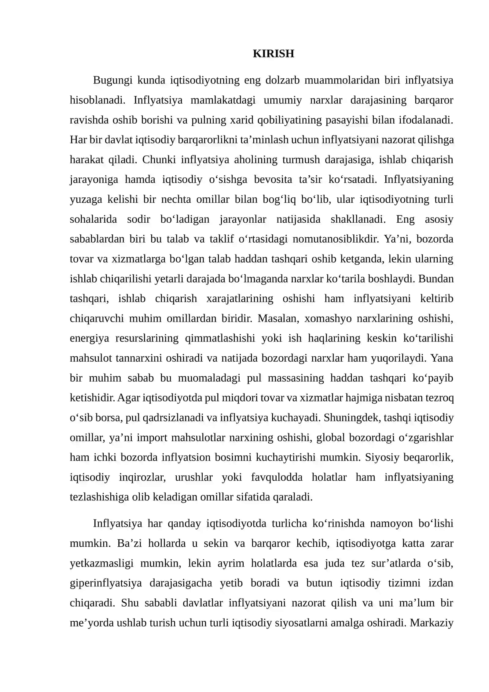 INFLYATSIYA MOHIYATI VA KELIB CHIQISH SABABLARI 2