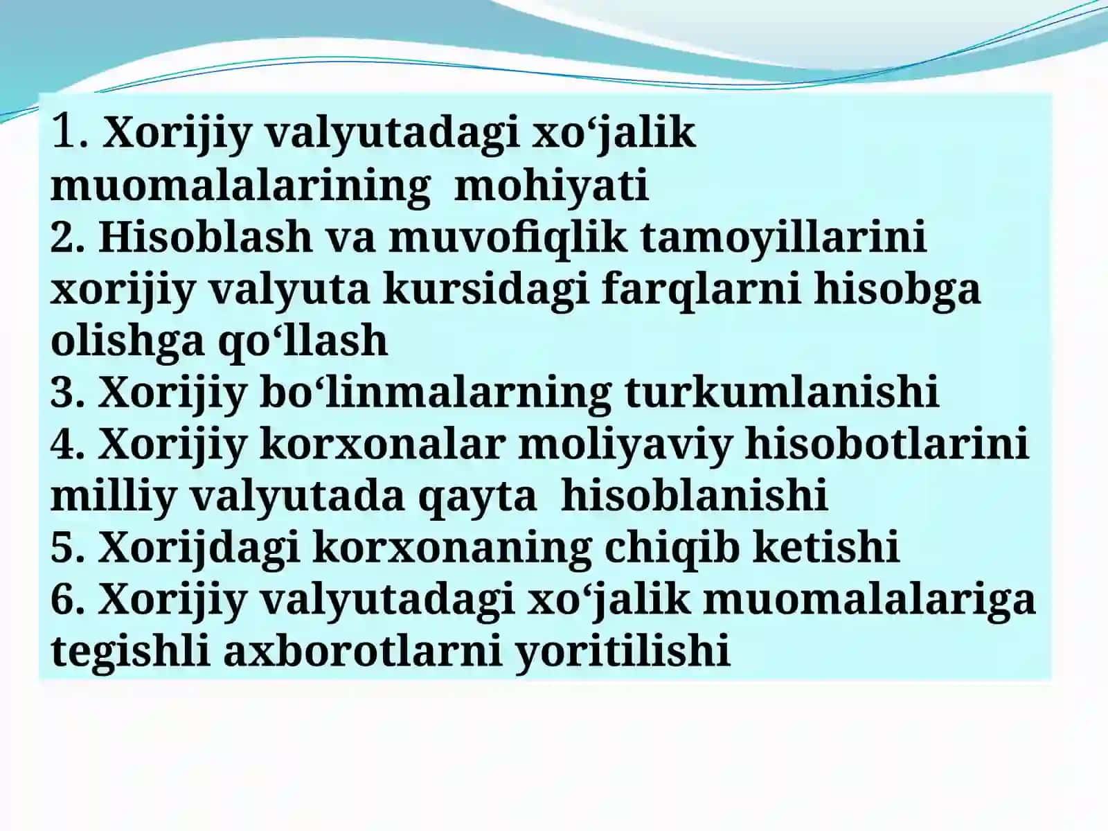 VALYUTA ALMASHTIRISH KURSINING O‘ZGARISHINATIJALARI HISOBI 2