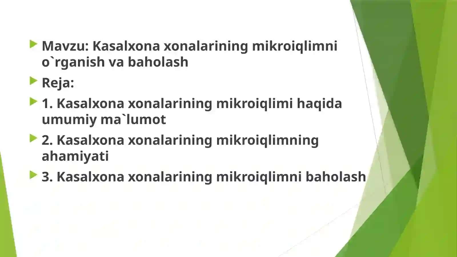 Farg`ona jamoatsalomatligi Tibbiyot instituti Davolash ishi fakulteti 3123-guruh talabasi Akramova Durdonaning Tibbiy va ekologik gigiyena fanidan 2