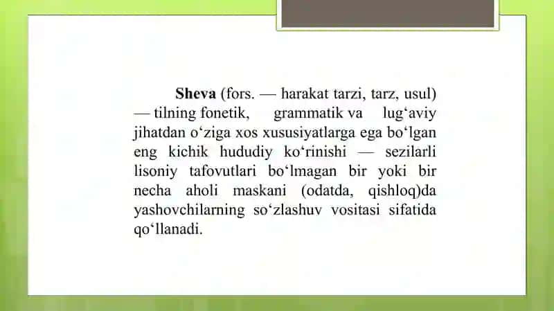Sheva tushunchasi 2