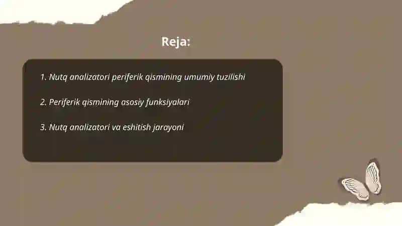 Nutq analizatorining pereferik qism faoliyati 2