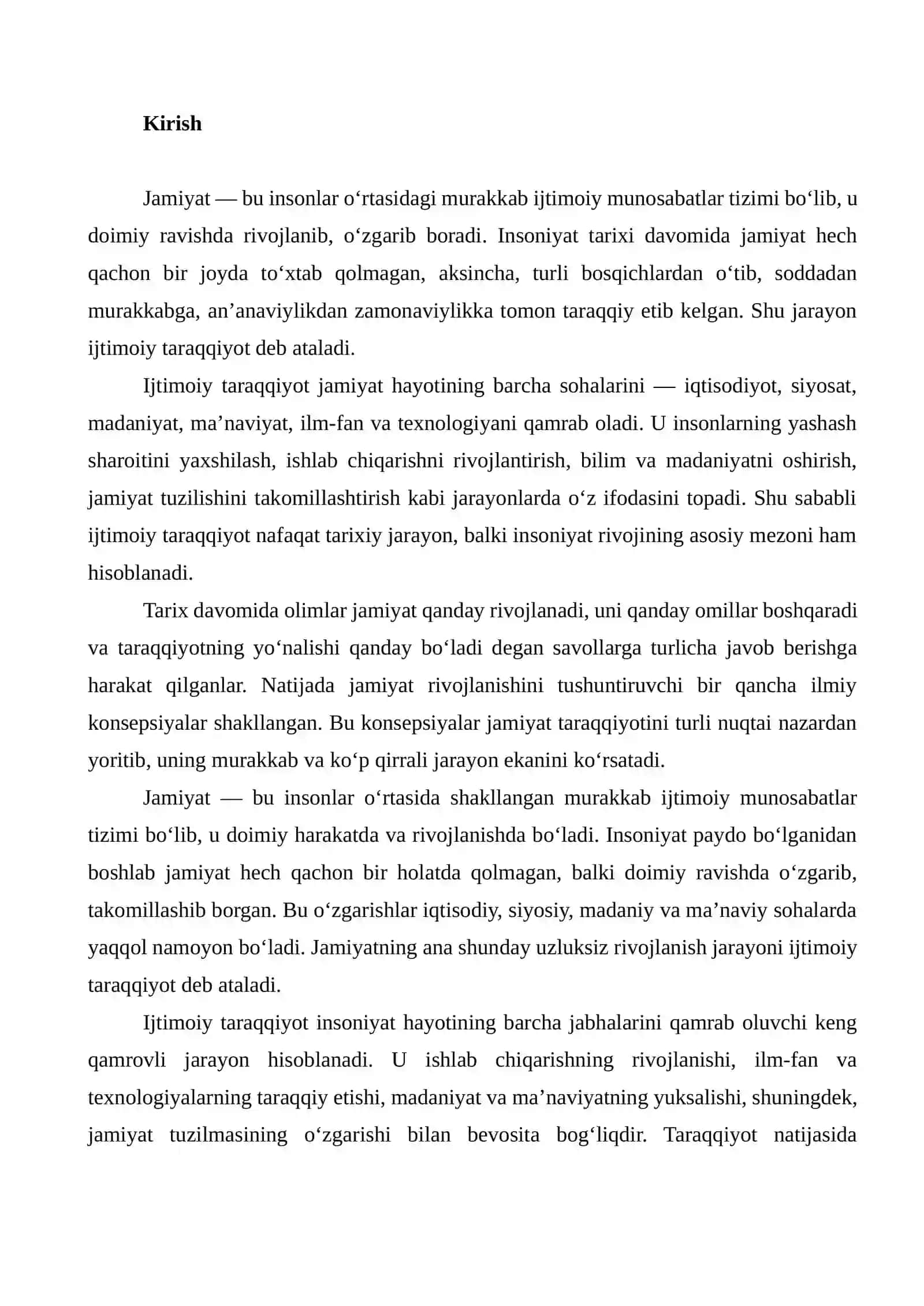 Jamiyat ijtimoiy taraqqiyot haqidagi konsepsiyalar 2