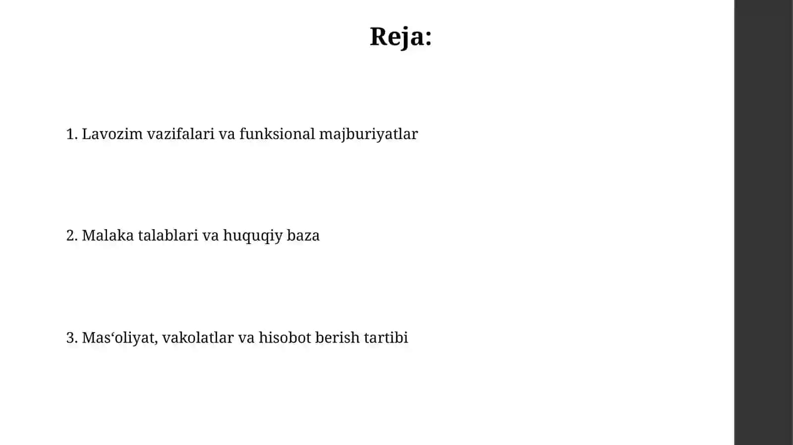 Sergeli tumani adliya bo'limi yuridik xizmat ko'rsatish markazi bosh huquqshunosi 2