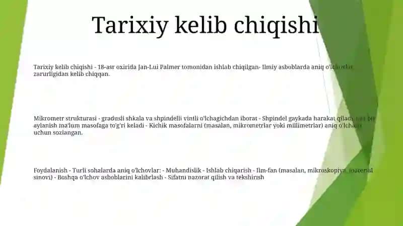 Mikrometr Tuzilishi Va Uni Ishlatish 2