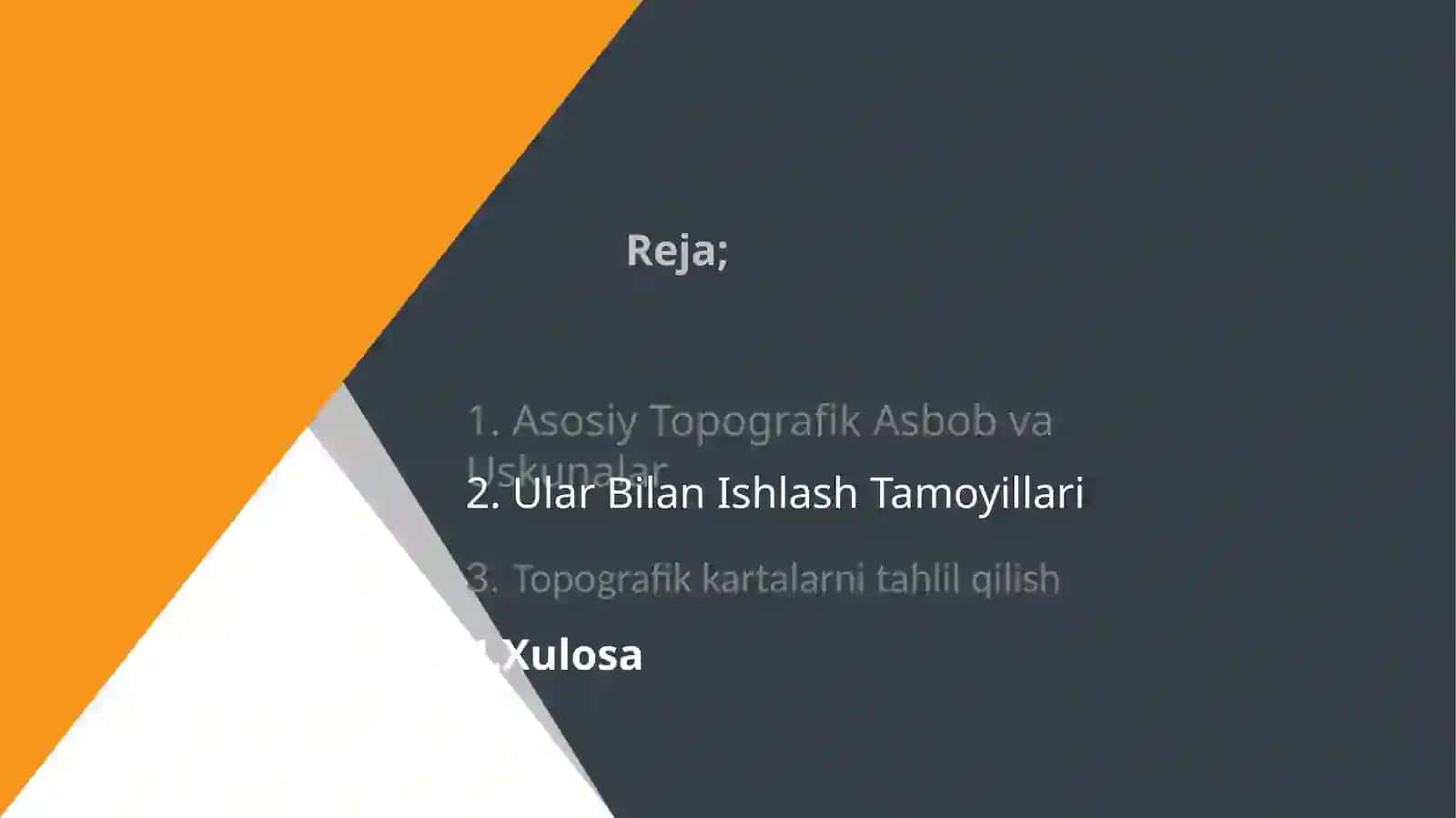 Topografik asbob va uskunalar va ular bilan ishlash 2